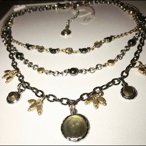 Lia Sophia Cool Kidz Necklace Silver Gold Green